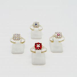 ANILLO ROSETA CUADRADA /PLATA 